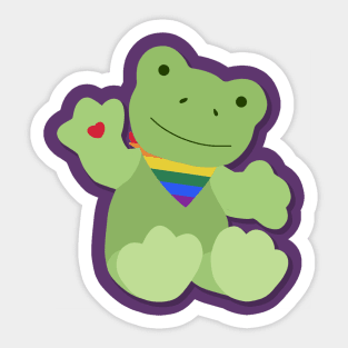 Green Gay Pride Frog Sticker